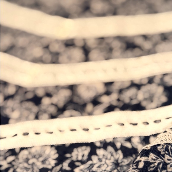 The New Society Floral Navy Smock Dress with Lace Details - Picture 14 of 16